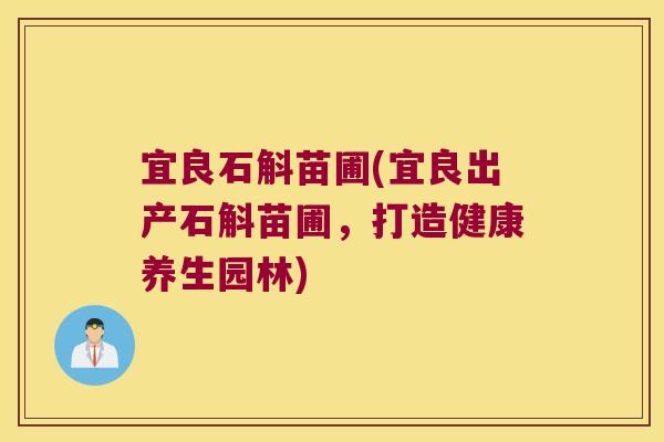 宜良石斛苗圃(宜良出产石斛苗圃，打造健康养生园林)