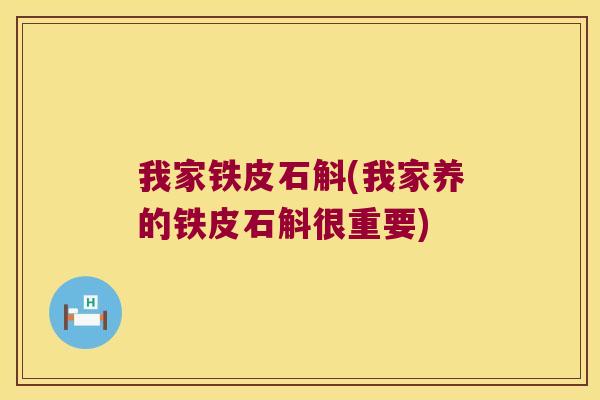 我家铁皮石斛(我家养的铁皮石斛很重要)