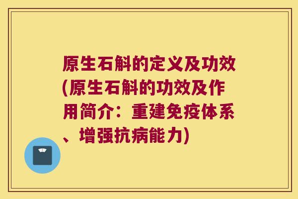 原生石斛的定义及功效(原生石斛的功效及作用简介：重建免疫体系、增强抗病能力)