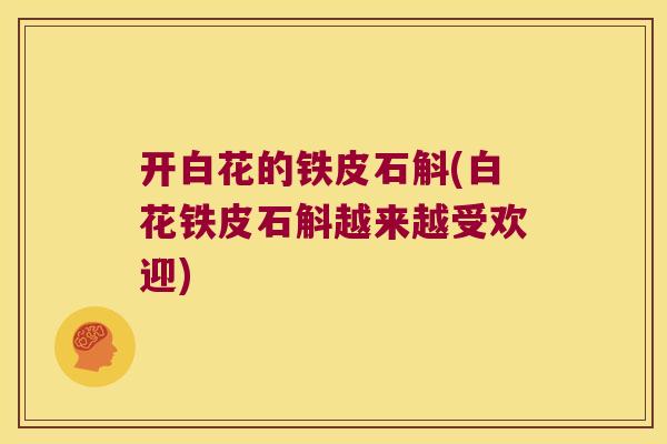 开白花的铁皮石斛(白花铁皮石斛越来越受欢迎)