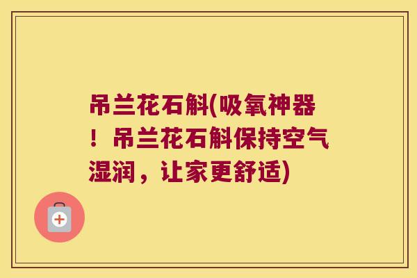 吊兰花石斛(吸氧神器！吊兰花石斛保持空气湿润，让家更舒适)