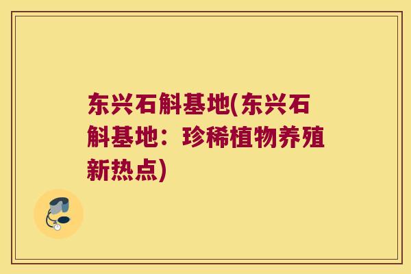 东兴石斛基地(东兴石斛基地:珍稀植物养殖新热点) 东兴石斛基地(东兴石斛基地:珍稀植物养殖新热点)