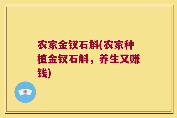 农家金钗石斛(农家种植金钗石斛，养生又赚钱)