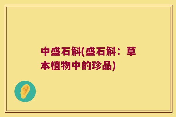 中盛石斛(盛石斛:草本植物中的珍品) 中盛石斛(盛石斛:草本植物中的珍品)