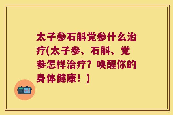 太子参石斛党参什么(太子参、石斛、党参怎样?唤醒你的身体健康!) 太子参石斛党参什么(太子参、石斛、党参怎样?唤醒你的身体健康!)