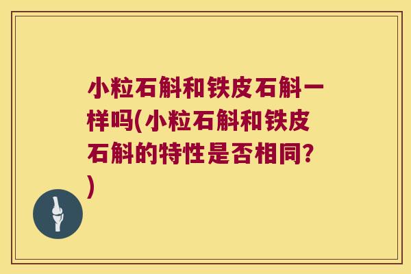 小粒石斛和铁皮石斛一样吗(小粒石斛和铁皮石斛的特性是否相同？)