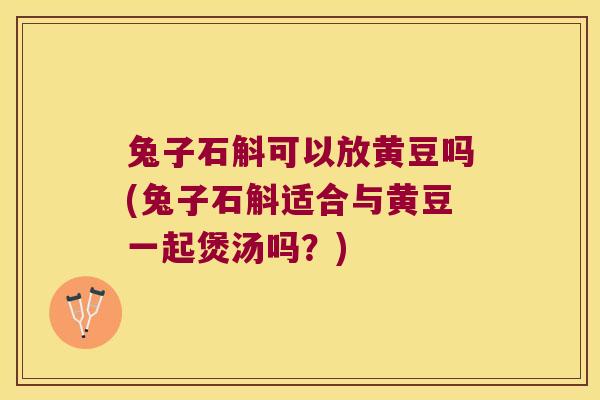 兔子石斛可以放黄豆吗(兔子石斛适合与黄豆一起煲汤吗？)