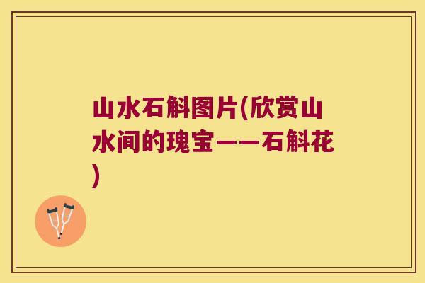山水石斛图片(欣赏山水间的瑰宝——石斛花)