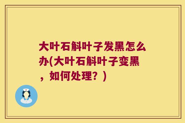 大叶石斛叶子发黑怎么办(大叶石斛叶子变黑，如何处理？)