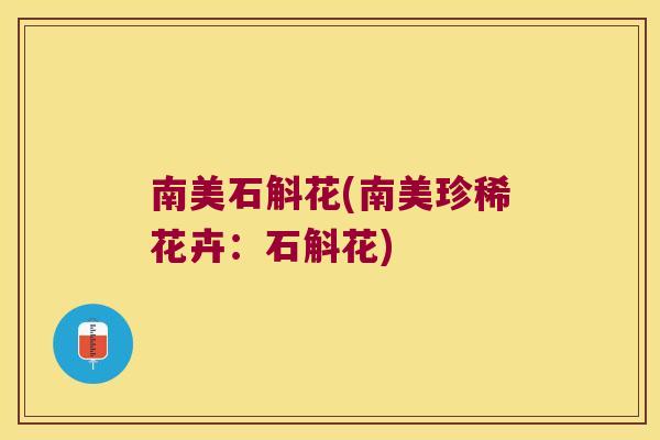 南美石斛花(南美珍稀花卉：石斛花)