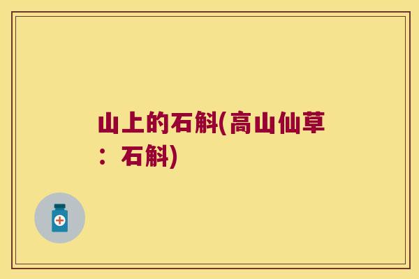 山上的石斛(高山仙草：石斛)