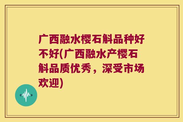 广西融水樱石斛品种好不好(广西融水产樱石斛品质优秀，深受市场欢迎)