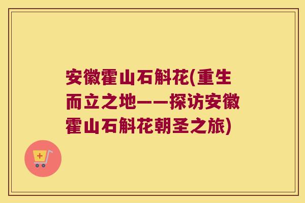 安徽霍山石斛花(重生而立之地——探访安徽霍山石斛花朝圣之旅)