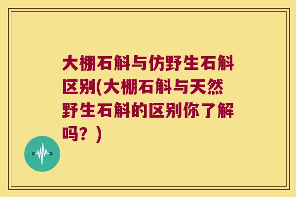大棚石斛与仿野生石斛区别(大棚石斛与天然野生石斛的区别你了解吗？)
