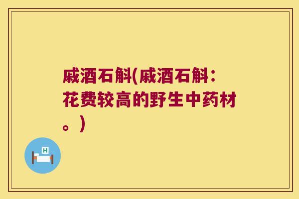 戚酒石斛(戚酒石斛：花费较高的野生中药材。)
