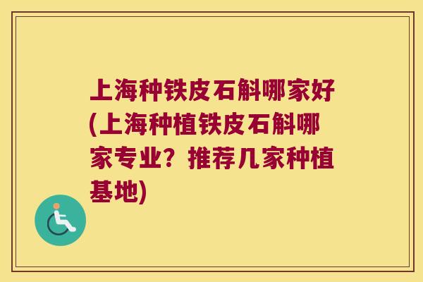上海种铁皮石斛哪家好(上海种植铁皮石斛哪家专业？推荐几家种植基地)