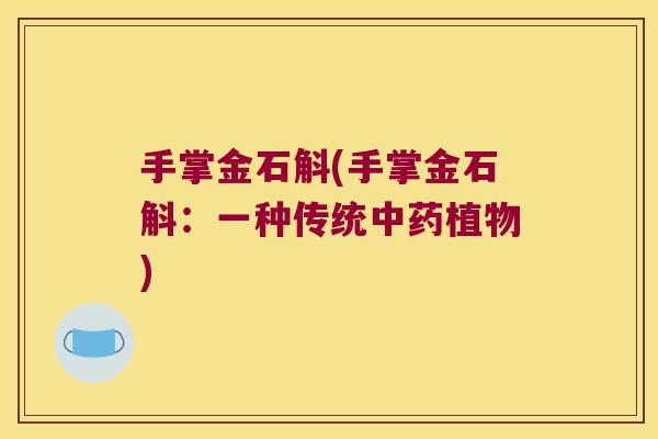 手掌金石斛(手掌金石斛：一种传统中药植物)