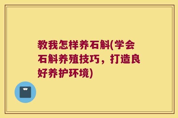 教我怎样养石斛(学会石斛养殖技巧，打造良好养护环境)