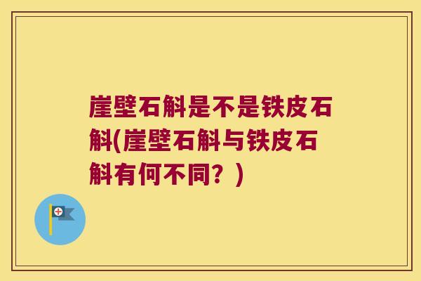 崖壁石斛是不是铁皮石斛(崖壁石斛与铁皮石斛有何不同?) 崖壁石斛是不是铁皮石斛(崖壁石斛与铁皮石斛有何不同?)