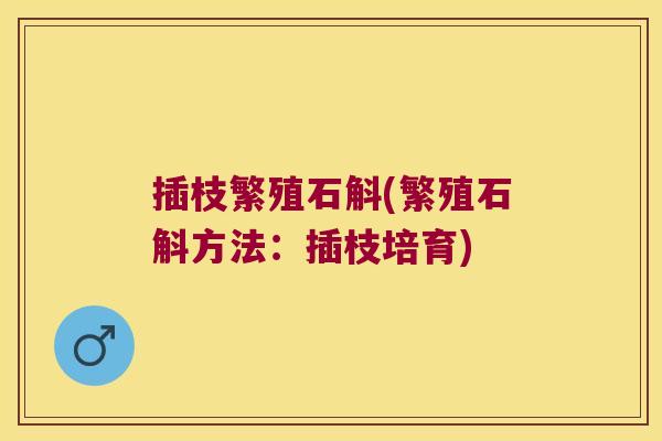 插枝繁殖石斛(繁殖石斛方法：插枝培育)