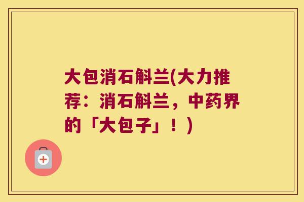大包消石斛兰(大力推荐：消石斛兰，中药界的「大包子」！)