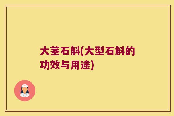 大茎石斛(大型石斛的功效与用途)