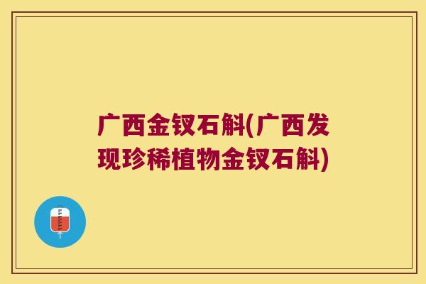 广西金钗石斛(广西发现珍稀植物金钗石斛) 广西金钗石斛(广西发现珍稀植物金钗石斛)