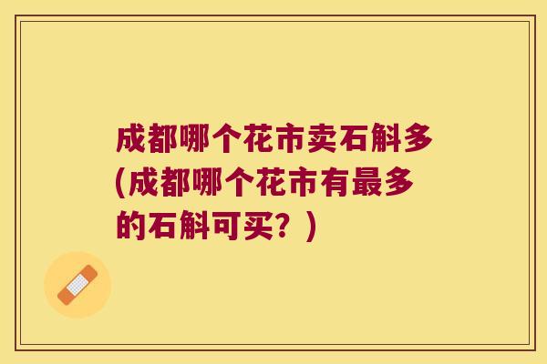 成都哪个花市卖石斛多(成都哪个花市有多的石斛可买？)