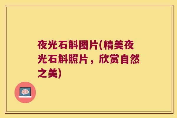 夜光石斛图片(精美夜光石斛照片，欣赏自然之美)