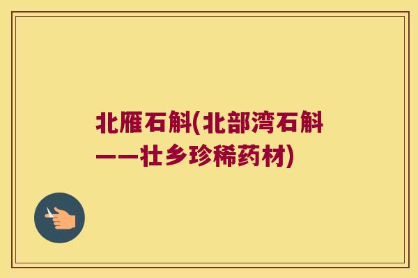 北雁石斛(北部湾石斛——壮乡珍稀药材)