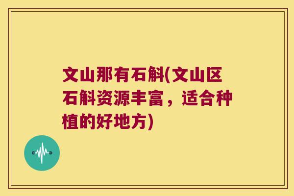 文山那有石斛(文山区石斛资源丰富,适合种植的好地方) 文山那有石斛(文山区石斛资源丰富,适合种植的好地方)