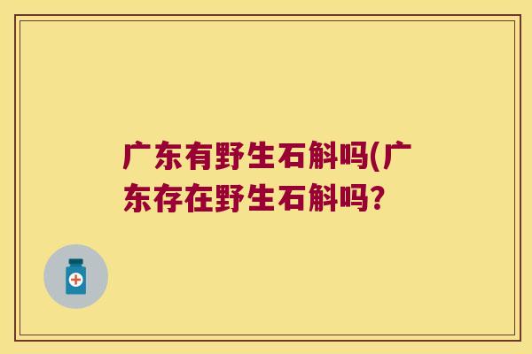 广东有野生石斛吗(广东存在野生石斛吗？
