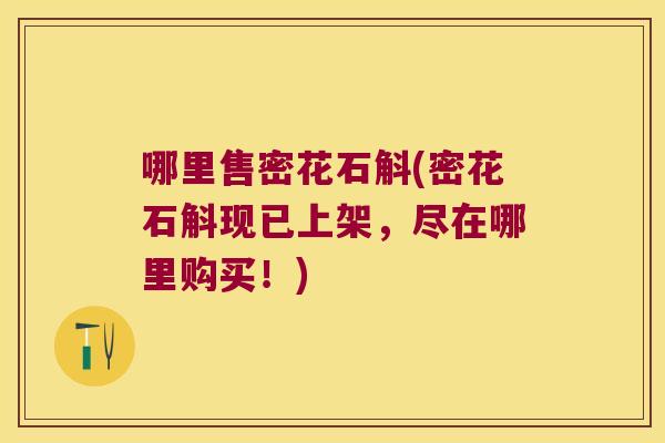 哪里售密花石斛(密花石斛现已上架，尽在哪里购买！)