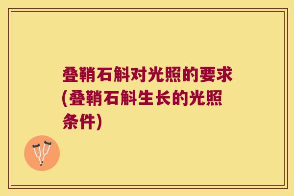 叠鞘石斛对光照的要求(叠鞘石斛生长的光照条件)