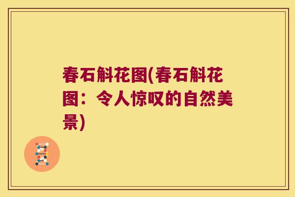 春石斛花图(春石斛花图：令人惊叹的自然美景)