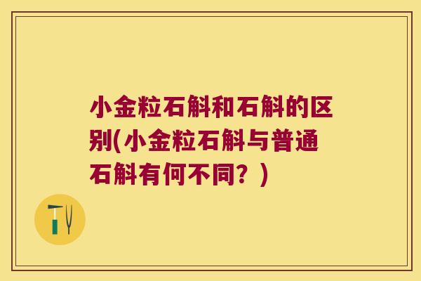 小金粒石斛和石斛的区别(小金粒石斛与普通石斛有何不同？)