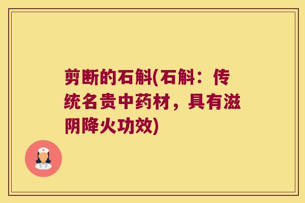 剪断的石斛(石斛：传统名贵中药材，具有滋阴降火功效)