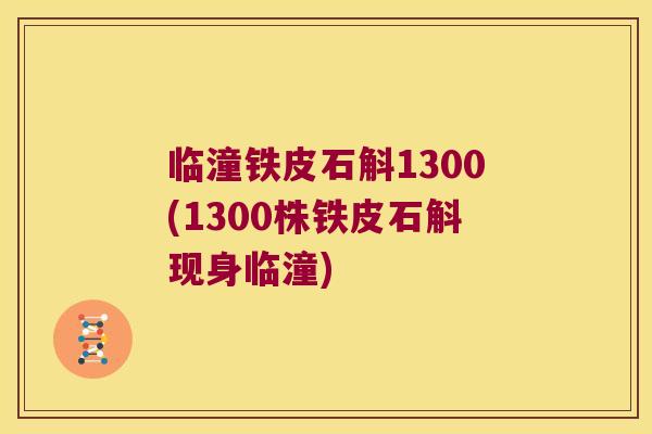 临潼铁皮石斛1300(1300株铁皮石斛现身临潼)