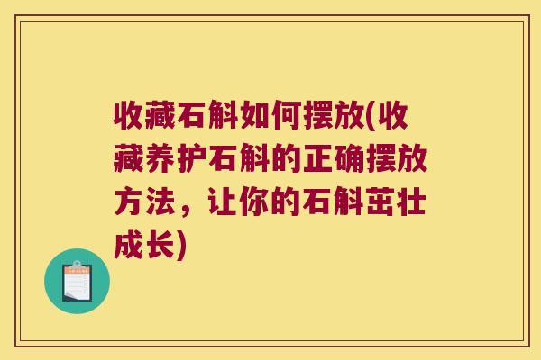 收藏石斛如何摆放(收藏养护石斛的正确摆放方法，让你的石斛茁壮成长)