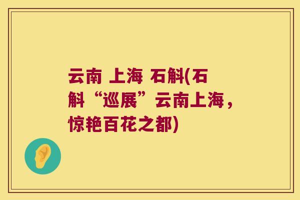 云南 上海 石斛(石斛“巡展”云南上海,惊艳百花之都) 云南 上海 石斛(石斛“巡展”云南上海,惊艳百花之都)