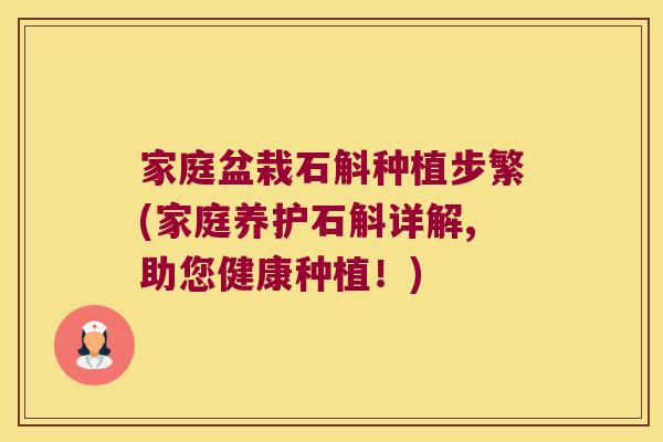 家庭盆栽石斛种植步繁(家庭养护石斛详解,助您健康种植!) 家庭盆栽石斛种植步繁(家庭养护石斛详解,助您健康种植!)