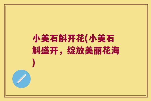 小美石斛开花(小美石斛盛开，绽放美丽花海)