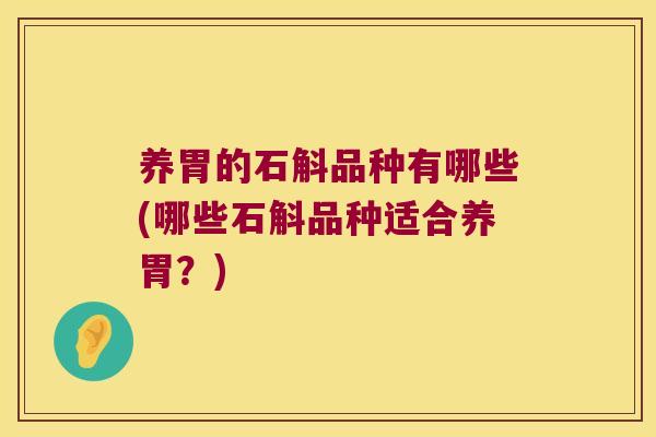 养胃的石斛品种有哪些(哪些石斛品种适合养胃？)