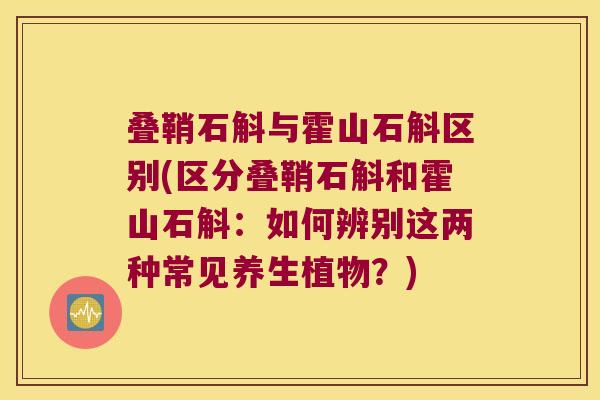 叠鞘石斛与霍山石斛区别(区分叠鞘石斛和霍山石斛：如何辨别这两种常见养生植物？)