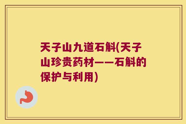 天子山九道石斛(天子山珍贵药材——石斛的保护与利用)