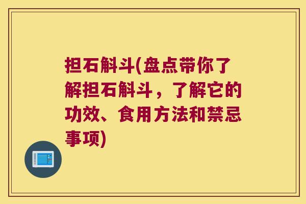 担石斛斗(盘点带你了解担石斛斗，了解它的功效、食用方法和禁忌事项)