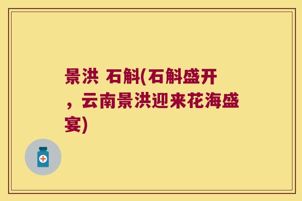 景洪 石斛(石斛盛开，云南景洪迎来花海盛宴)