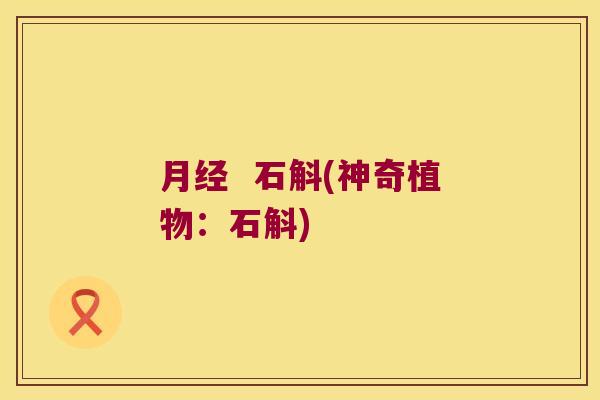 月经  石斛(神奇植物：石斛)