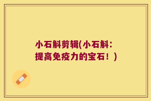 小石斛剪辑(小石斛：提高免疫力的宝石！)