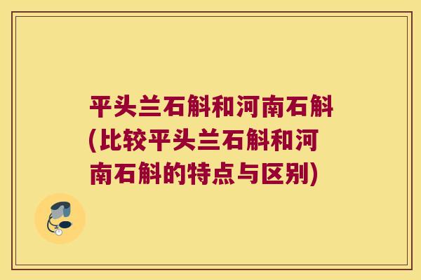 平头兰石斛和河南石斛(比较平头兰石斛和河南石斛的特点与区别)